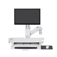 Ergotron SV Combo Arm with Worksurface & Pan - White