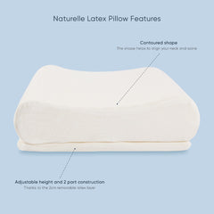 Therapeutic Pillow Naturelle Latex Pillow - Contoured, Adjustable