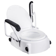 Adjustable Raised Toilet Seat with Armrests