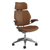 Humanscale Freedom Chair, Duron Arms, Brown Leather, Aluminium