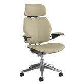 Humanscale Freedom Chair, Duron Arms, Vanilla Leather, Aluminium