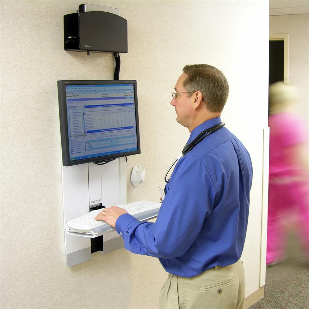 Ergotron StyleView® Vertical Lift, High Traffic Area - White