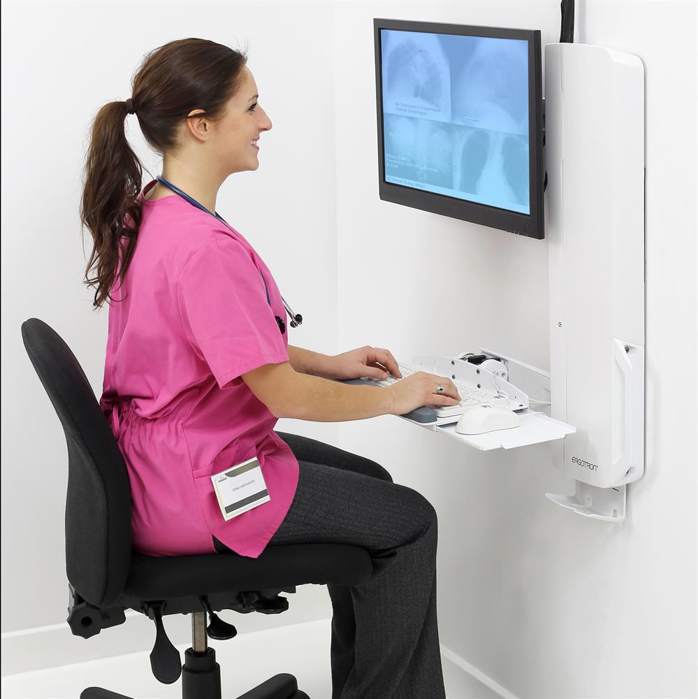 Ergotron StyleView® Sit-Stand Vertical Lift, High Traffic Area -White