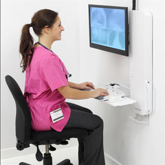 Ergotron StyleView® Sit-Stand Vertical Lift, High Traffic Area -White
