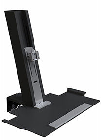 Humanscale Quickstand Sit/Stand Workstation for a Single Monitor, Large Work Platform, Clamp Mount, in Black
