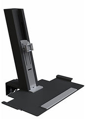 Humanscale Quickstand Sit/Stand Workstation for a Single Monitor, Large Work Platform, Clamp Mount, in Black