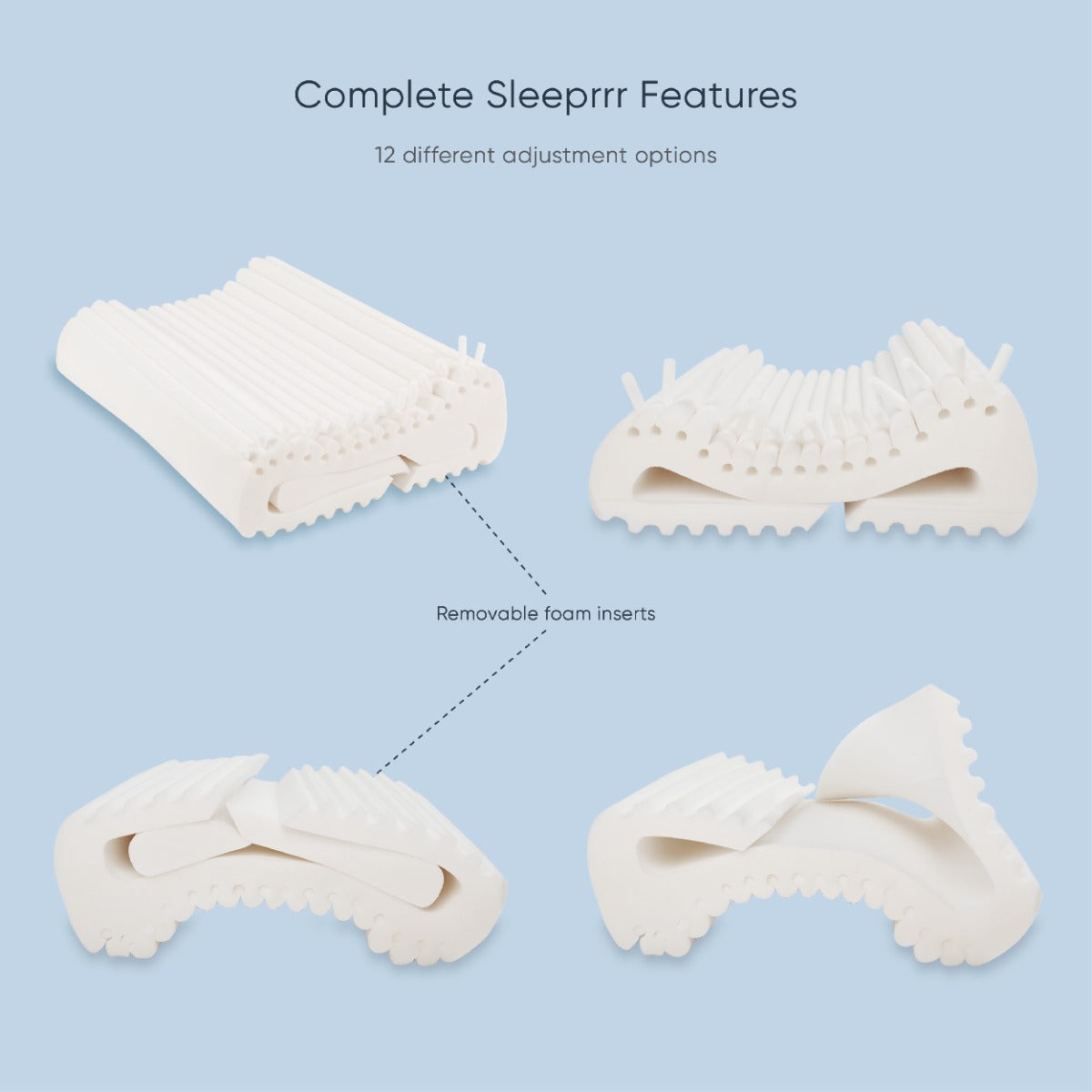 Therapeutic Pillow Complete Sleeprrr Original - Adjustable Memory Foam Pillow - Soft Version