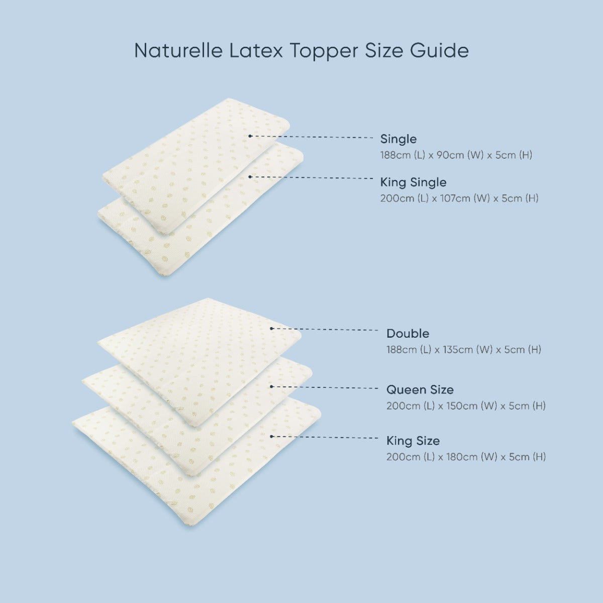 Therapeutic Pillow Naturelle Latex Mattress Topper - Premium Natural Latex Mattress Pad