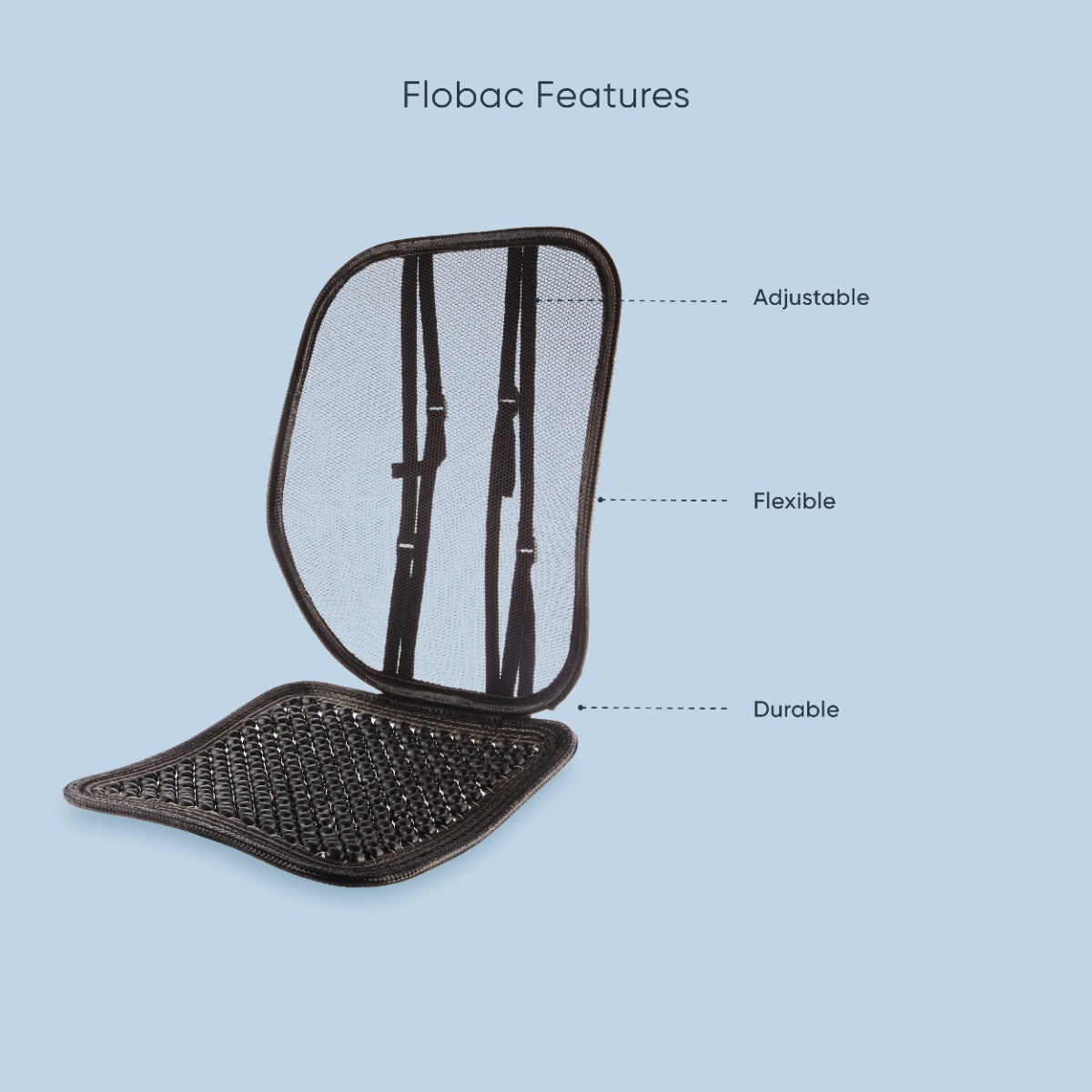 Therapeutic Pillow FloBac Back Support with Air-Flo - Cooling Air Flow Full Back Support