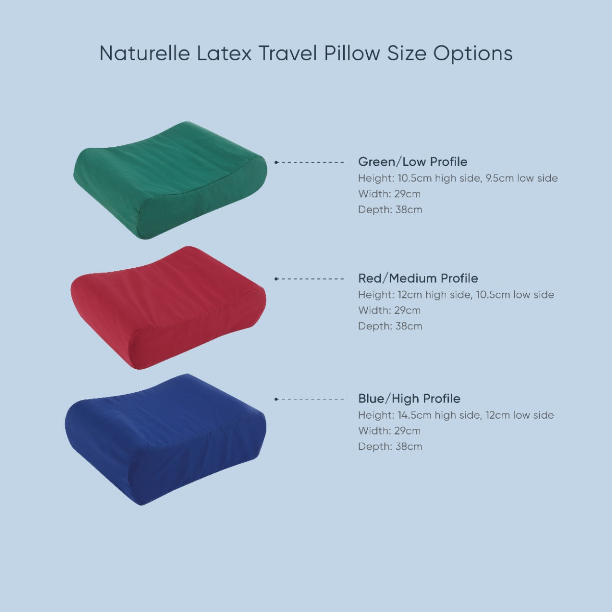 Therapeutic Pillow Naturelle Latex Travel Pillow - Half Regular Width for Easy Travel