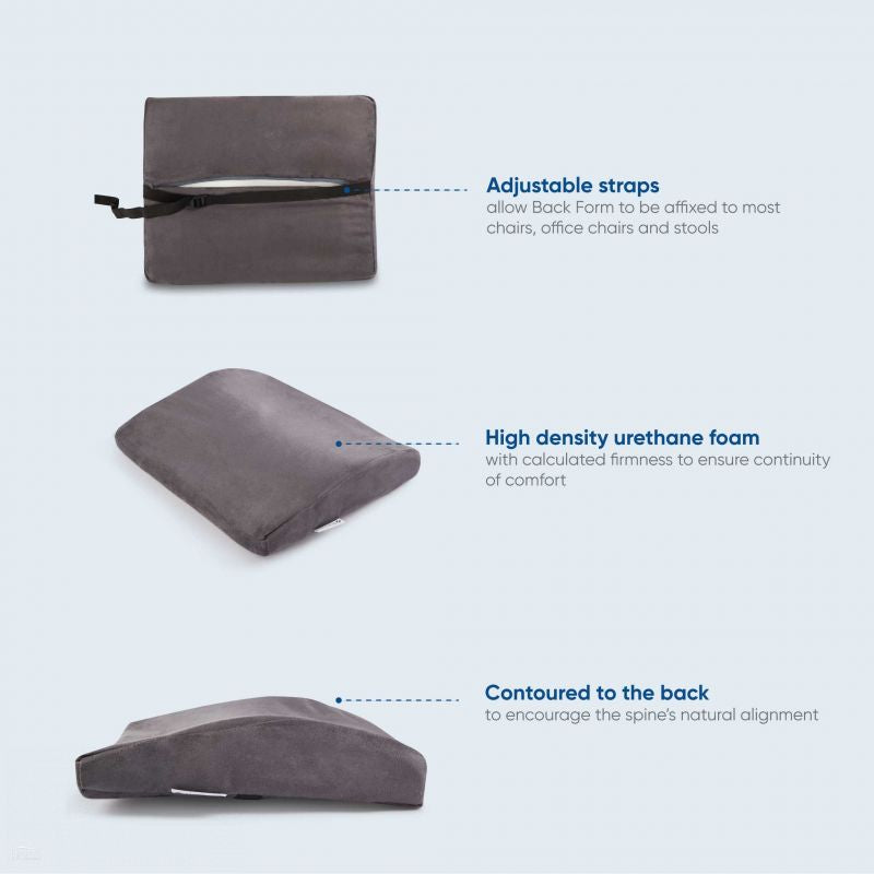 Therapeutic Pillow Back Form Chair Cushion - Lumbar & Lower Back Support Seat Cushion