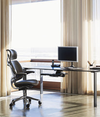 Humanscale Freedom Chair, Standard Duron Arms, Ticino Leather, Aluminium Base