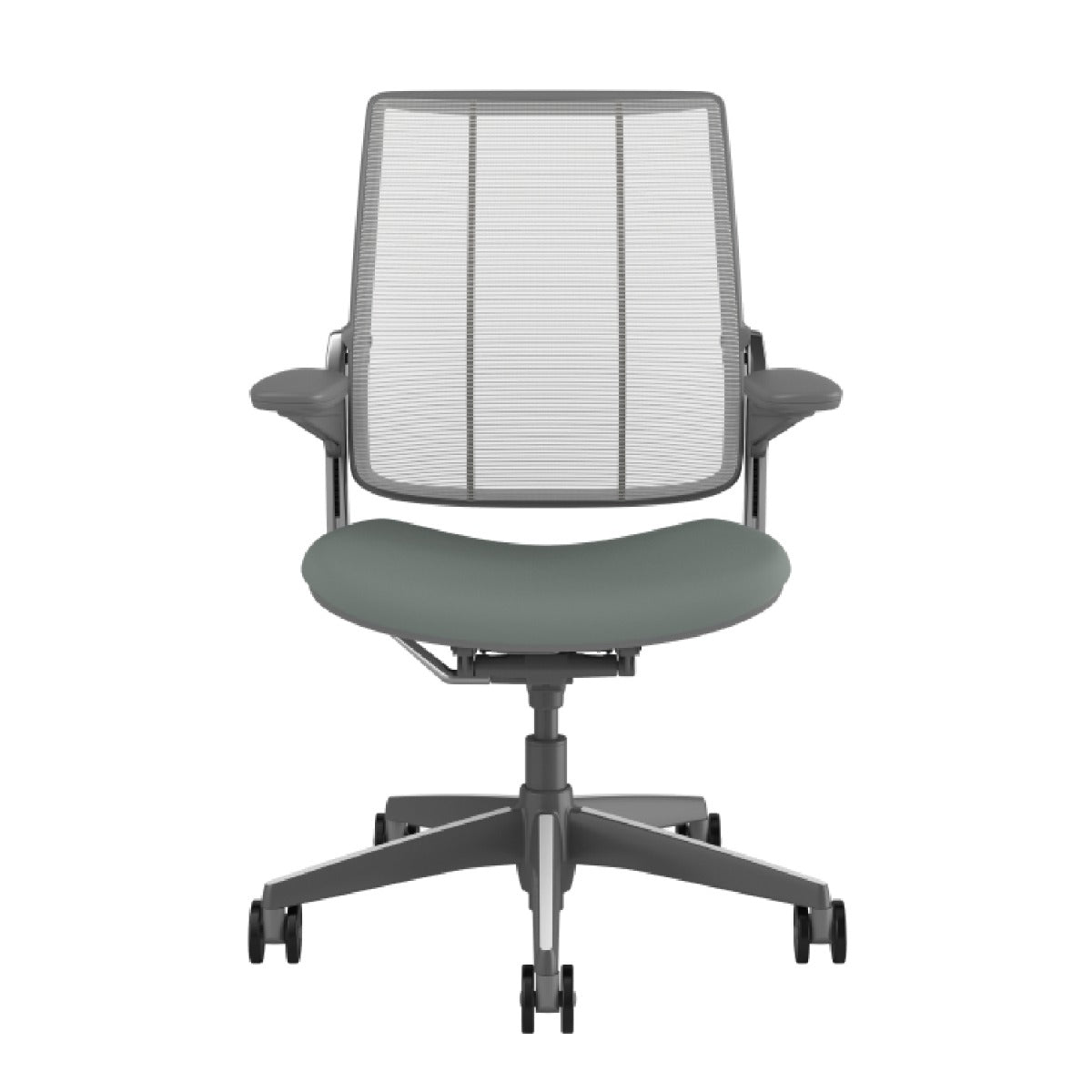 Humanscale Smart Chair, Adjustable Arms, Lotus Shale, Dark Gray Frame