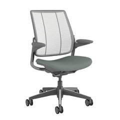 Humanscale Smart Chair, Adjustable Arms, Lotus Shale, Dark Gray Frame