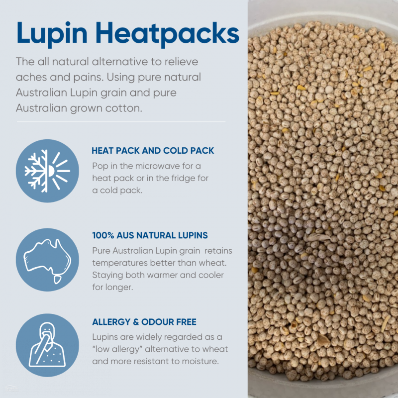 Therapeutic Pillow Natural Lupin Pack - Medium Body Heating Pad