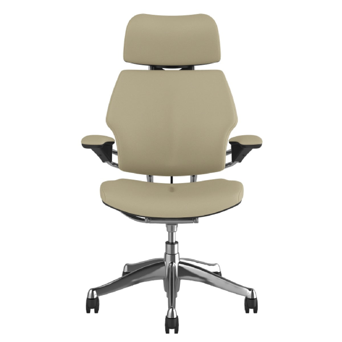 Humanscale Freedom Chair, Duron Arms, Vanilla Leather, Aluminium