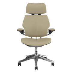 Humanscale Freedom Chair, Duron Arms, Vanilla Leather, Aluminium
