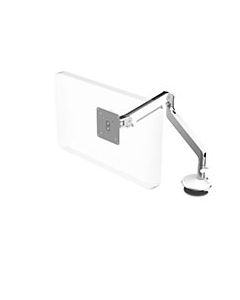 Humanscale M2 Single Monitor Arm, Angled/Dynamic Arm Link, Grommet/Bolt Mount in Polished Aluminium & White