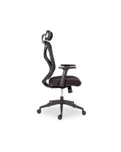 Trieste Office Chair with Headrest - Black -Black Padded Seat