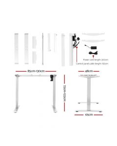 Artiss Sit Stand Desk - Motorized Electric Table Riser Height Adjustable Standing Desk - 120cm All White