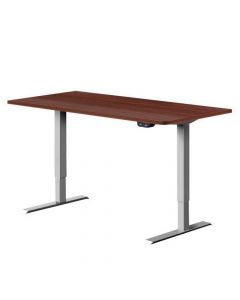 Artiss Standing Desk - Sit Stand Table Riser Height Adjustable Motorized Electric Computer/Laptop Table - Walnut/White Frame