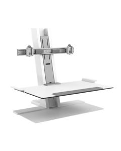 Humanscale Quickstand Sit/Stand Workstation for Dual Monitors, Freestanding Base - White