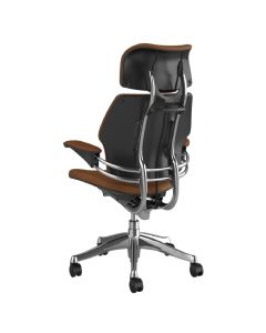 Humanscale Freedom Chair, Duron Arms, Brown Leather, Aluminium