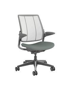 Humanscale Smart Chair, Adjustable Arms, Lotus Shale, Dark Gray Frame