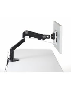 Humanscale M8 Single Monitor Arm using an Angled/Dynamic arm link, Clamp Mount in Black