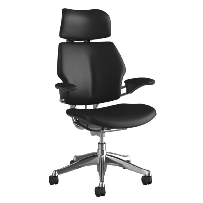 Humanscale Freedom Chair, Gel Arms, Ticino Leather, Aluminium Base