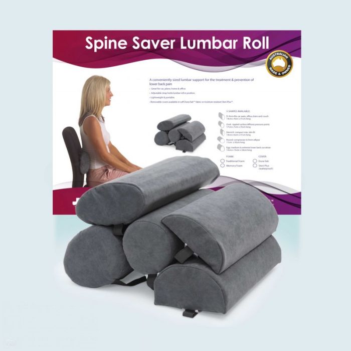 Therapeutic Pillow Spine Saver Lumbar Roll - Chiropractic Back Support Pillow