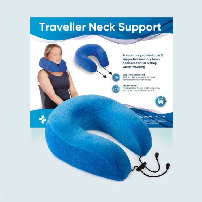 Therapeutic Pillow Traveller Neck Support - Memory Foam